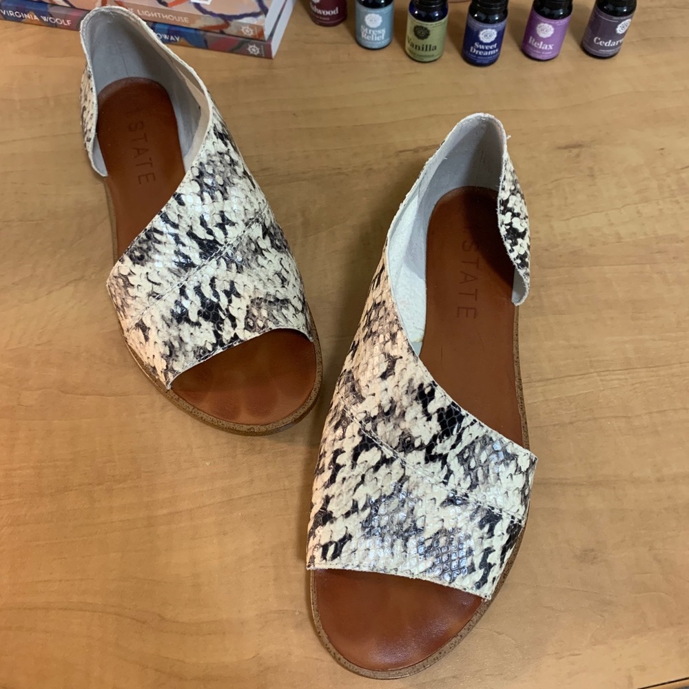 1.STATE Snakeskin Sandals